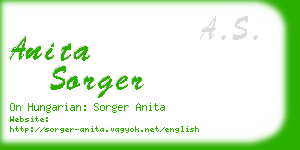 anita sorger business card